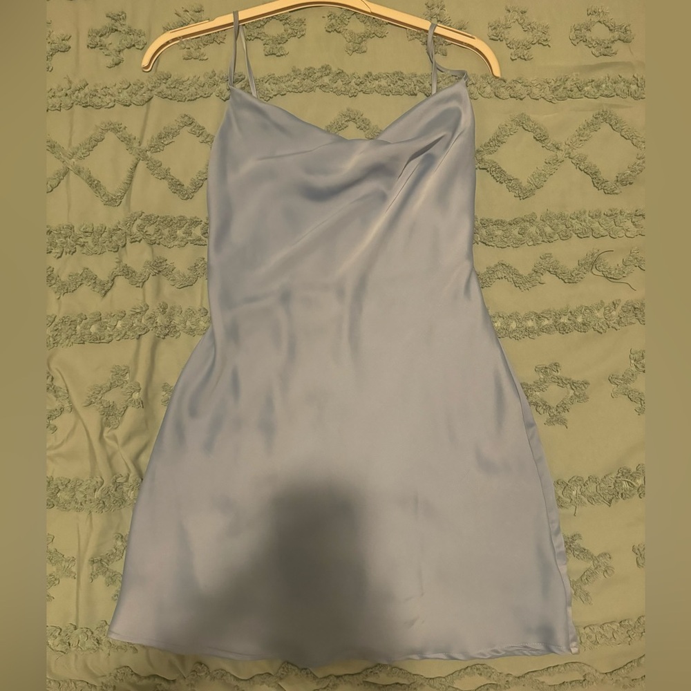 Urban outfitters baby blue silk mini dress